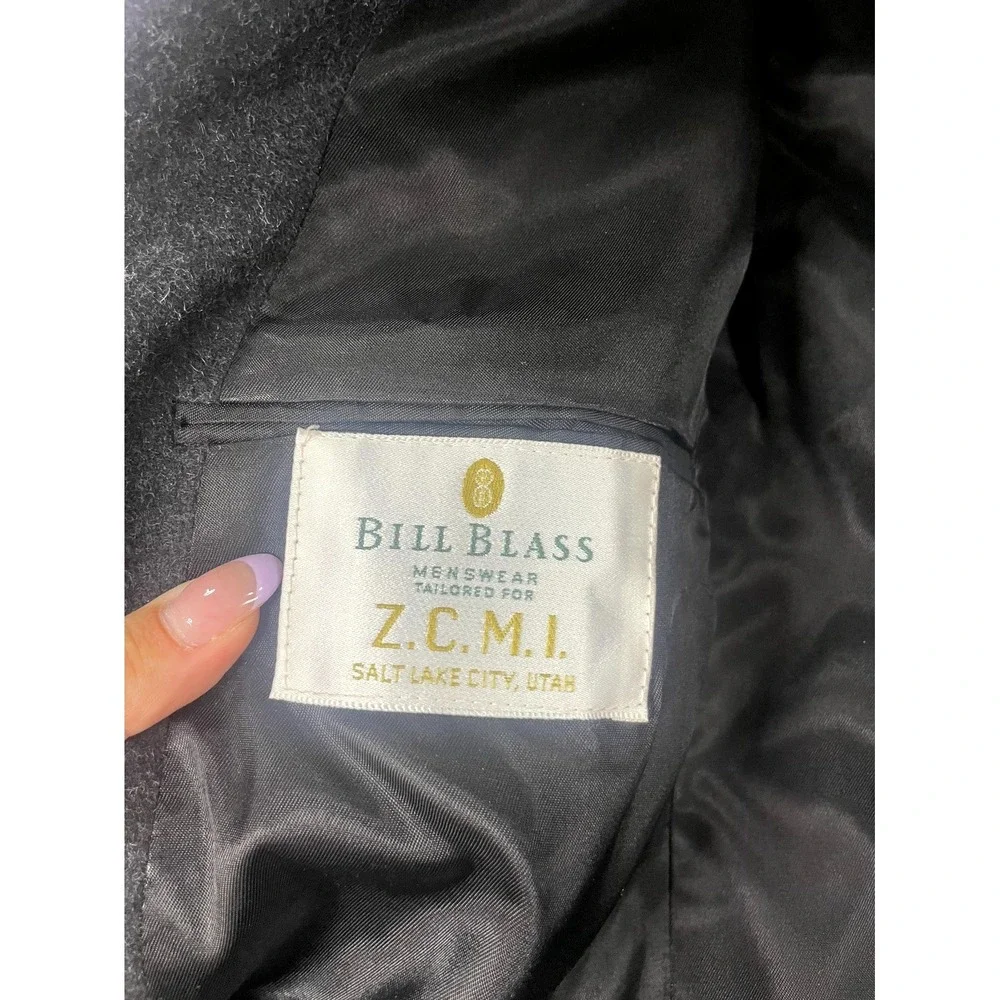 Vintage Bill Blass Blazer Jacket Mens Black Camel Hair Sport Coat Notch‎ Lapel